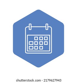 Diseño de icono plano de calendario de esquema aislado 