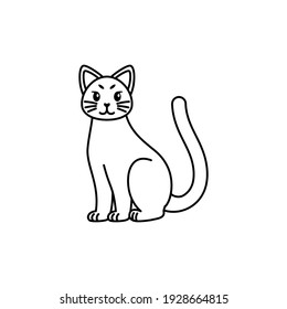 Isolated outline of a cat - Vector illustration