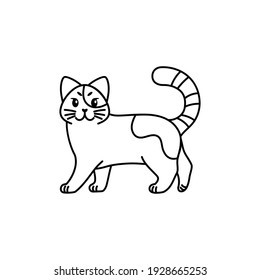 Isolated outline of a cat - Vector illustration