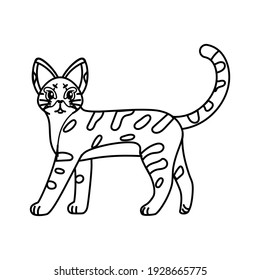 Isolated outline of a cat - Vector illustration