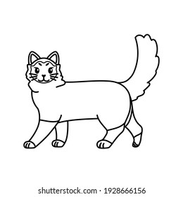 Isolated outline of a cat - Vector illustration