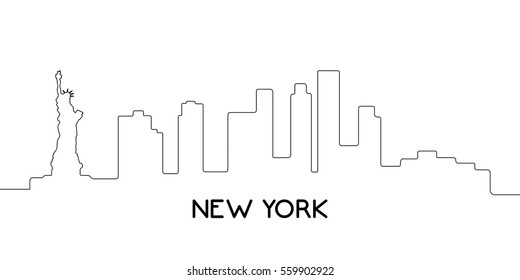3,045 New york skyline outline Images, Stock Photos & Vectors ...