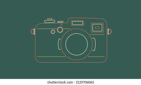 Isolated Outline of Classic Camera Illustration Vector