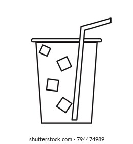 Isolated outline of a cold soda, Vector illustration