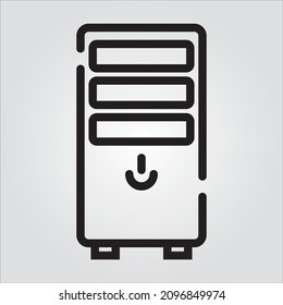 Isolated Outline CPU Scalable Vector Graphic