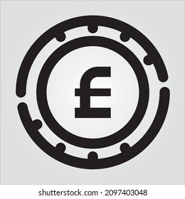 Isolated Outline Currency Pound Scalable Vector Graphic
