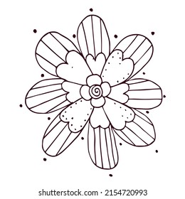 Isolated outline of a cute flower Flat design Vector illustration