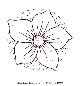 Isolated outline of a cute flower Flat design Vector illustration