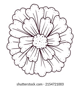 Isolated outline of a cute flower Flat design Vector illustration