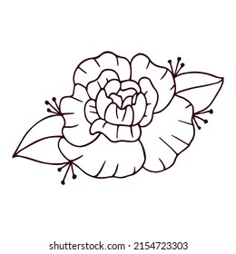 Isolated outline of a cute flower Flat design Vector illustration