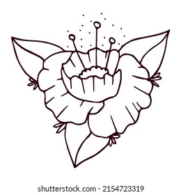 Isolated outline of a cute flower Flat design Vector illustration