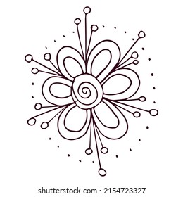 Isolated outline of a cute flower Flat design Vector illustration