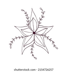 Isolated outline of a cute flower Flat design Vector illustration