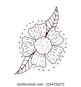 Esbozo aislado de una flor linda Ilustración de diseño plano