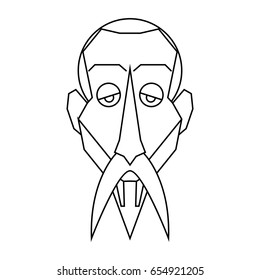 Isolated outline of Descartes character, Vector illustration