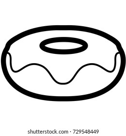 Isolated outline of a donut, Vector illustration