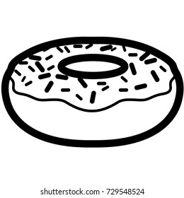 Isolated outline of a donut, Vector illustration