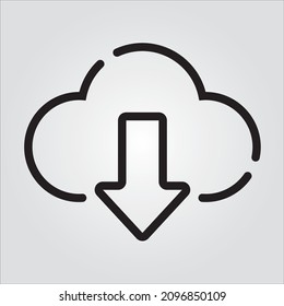 Isolated Outline Downloading Scalable Vector Graphic