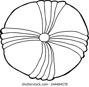 Isolated outline drawing of common echinoderm fossil 