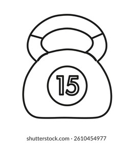 Isolated outline of a dumbbell on a white background