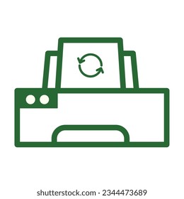 Isolated outline of an eco printer icon Vector illustration