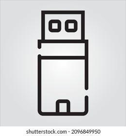 Isolated Outline Flash Disk Scalable Vector Graphic