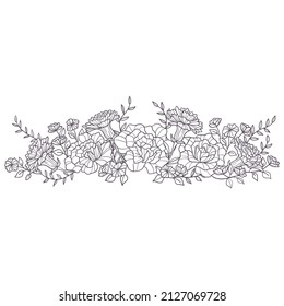 Isolated outline of a floral bouquet Vector