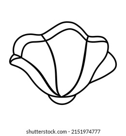 Isolated outline of a flower Vector illustration