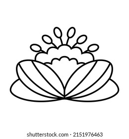 Esquema aislado de una ilustración de un vector floral