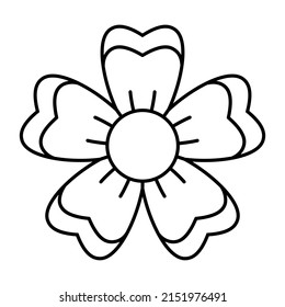 Isolated outline of a flower Vector illustration