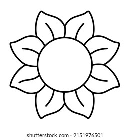 Isolated outline of a flower Vector illustration