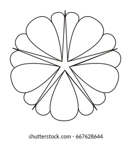 Isolated outline of a flower, Vector illustration
