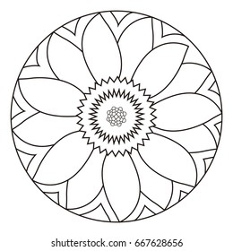 Isolated outline of a flower, Vector illustration