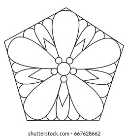 Isolated outline of a flower, Vector illustration