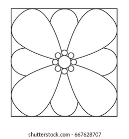 Isolated outline of a flower, Vector illustration