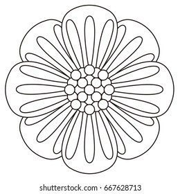 Isolated outline of a flower, Vector illustration