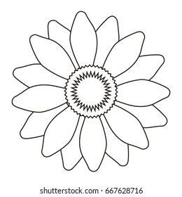 Isolated outline of a flower, Vector illustration