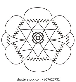 Isolated outline of a flower, Vector illustration