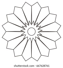 Isolated outline of a flower, Vector illustration