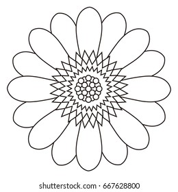 Isolated outline of a flower, Vector illustration