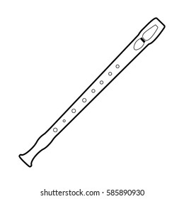 Isolated outline of a flute, Vector illustration