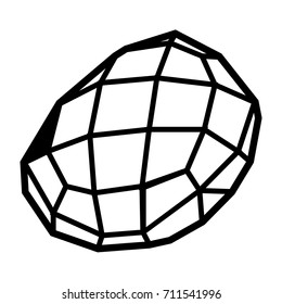 Isolated outline of a gemstone, Vector illustration