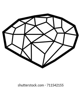 Isolated outline of a gemstone, Vector illustration