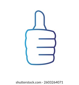 Isolated outline hand gesture icon Flat design