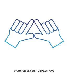 Isolated outline hand gesture icon Flat design