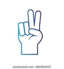 Isolated outline hand gesture icon Flat design