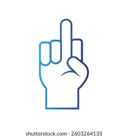 Isolated outline hand gesture icon Flat design