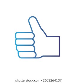 Isolated outline hand gesture icon Flat design