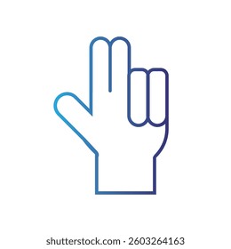 Isolated outline hand gesture icon Flat design