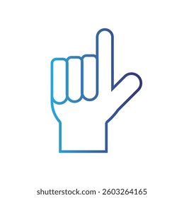 Isolated outline hand gesture icon Flat design
